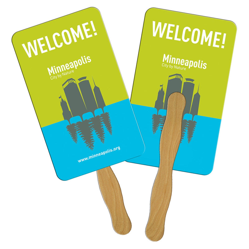 LF-15 - Rectangle Hand Fan Full Color (2 Sides) 9 x 5