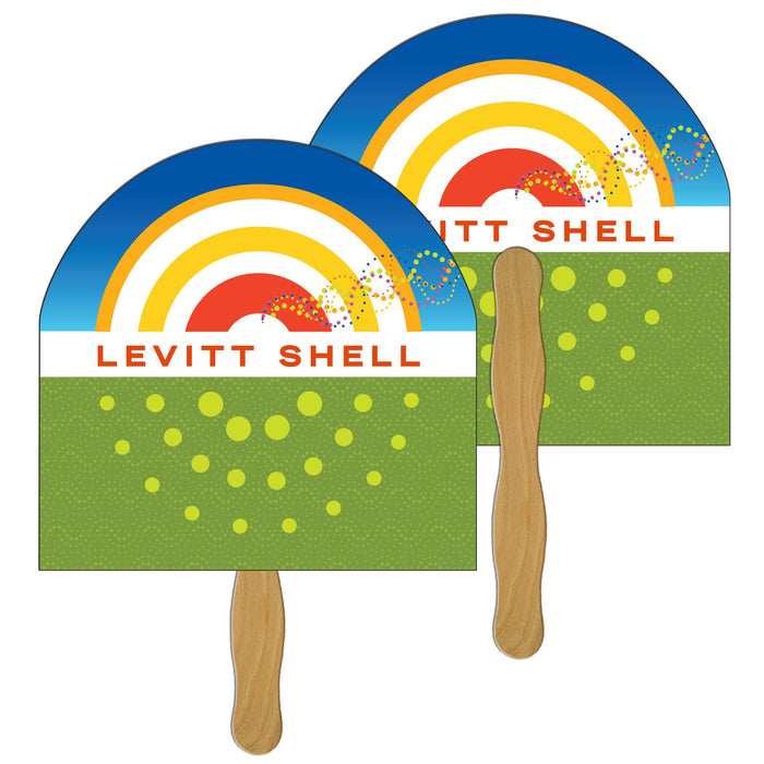 LF-16 HALF MOON FULL COLOR FAN - PRINTED BOTH SIDES