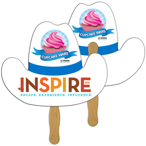 EZ-17 - Cowboy Hat Hand Fan Full Color (2 Sides)