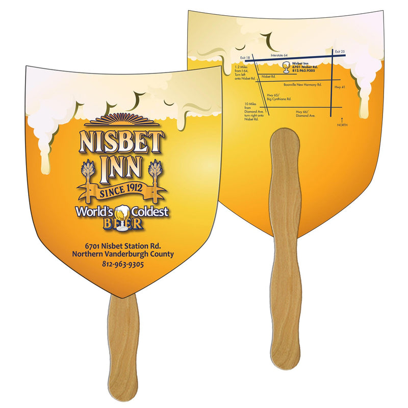 LF-21 - Shield / Shovel Hand Fan Full Color (2 Sides)
