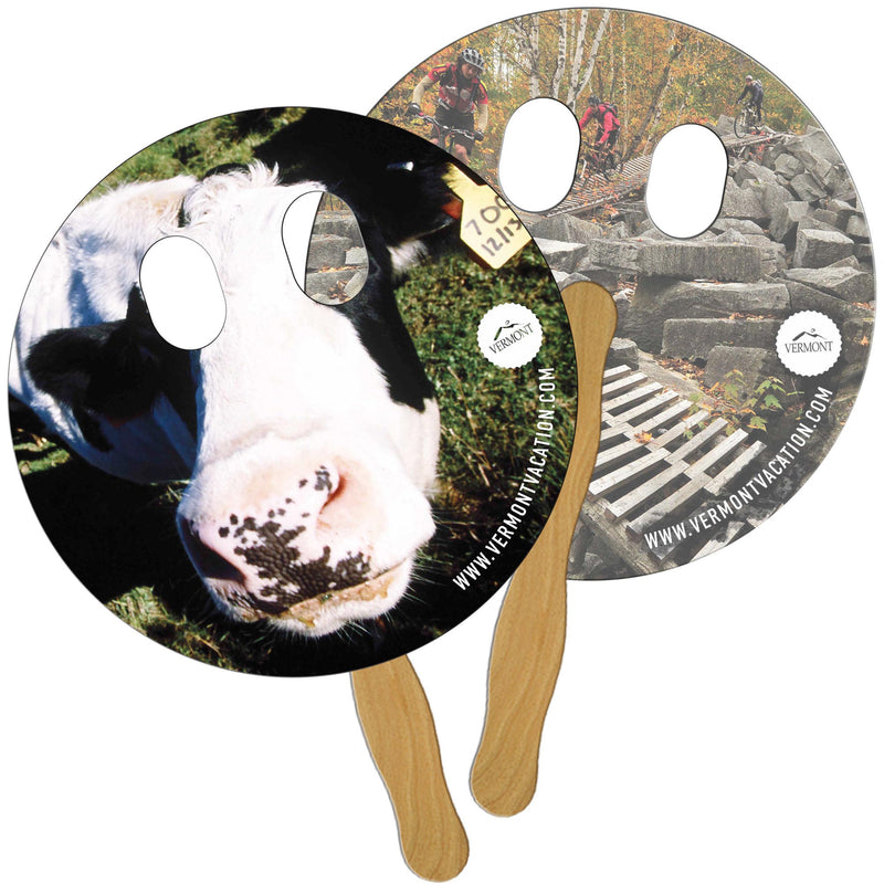 LF-26 CIRCLE WITH EYES CUT HAND FAN FULL COLOR (2 SIDES)