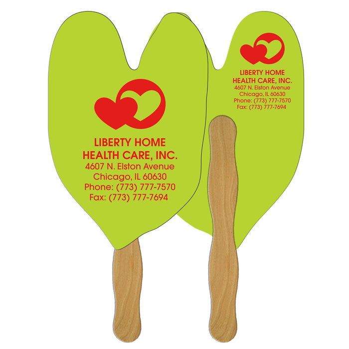 LF-30 CALADIUM LEAF HAND FAN FULL COLOR (2 SIDES)