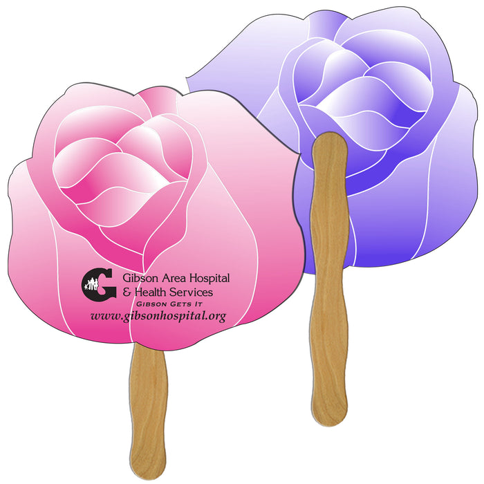 LF-31 FLOWER HAND FAN FULL COLOR (2 SIDES)