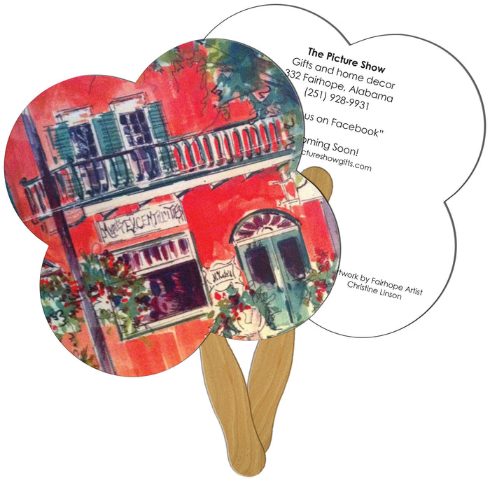 LF-41 CLOVER HAND FAN FULL COLOR (2 SIDES)