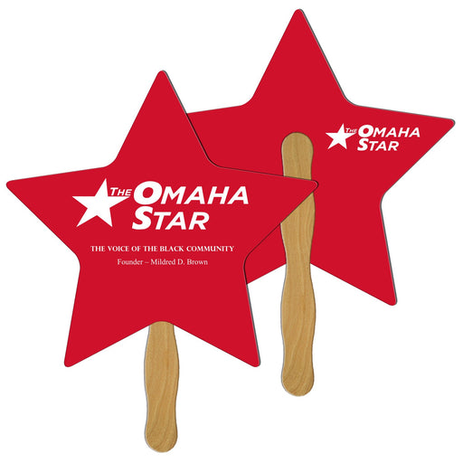 EZ-42 - Star Hand Fan Full Color (2 Sides)
