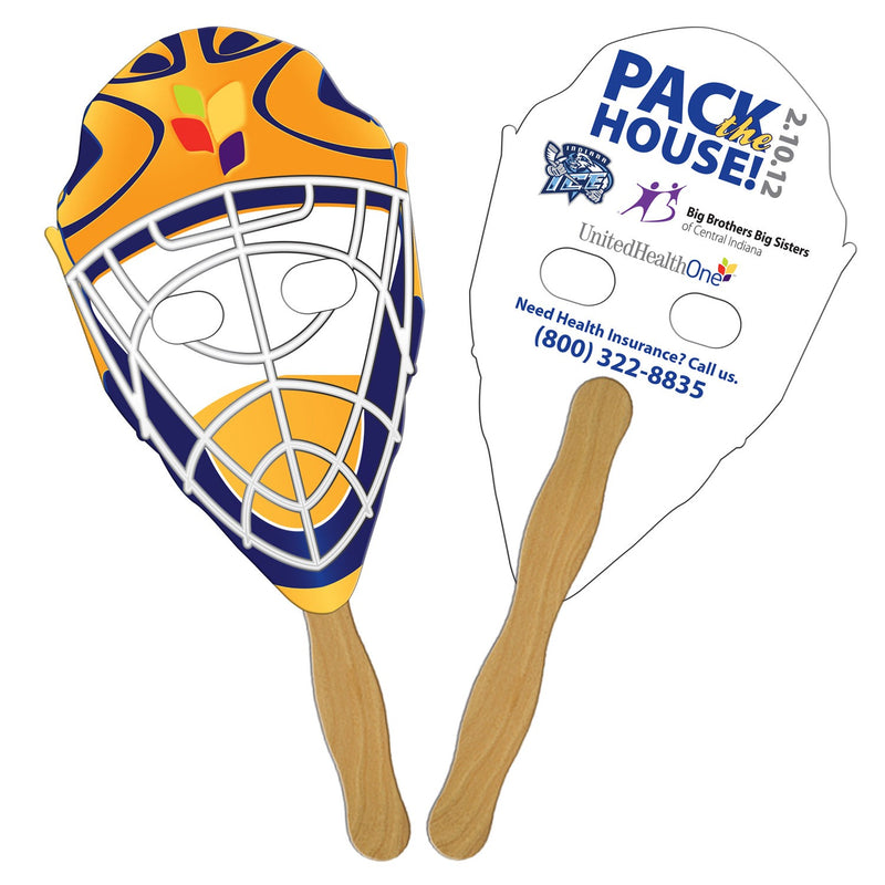 LF-46 - Hockey Mask Hand Fan Full Color (2 Sides)