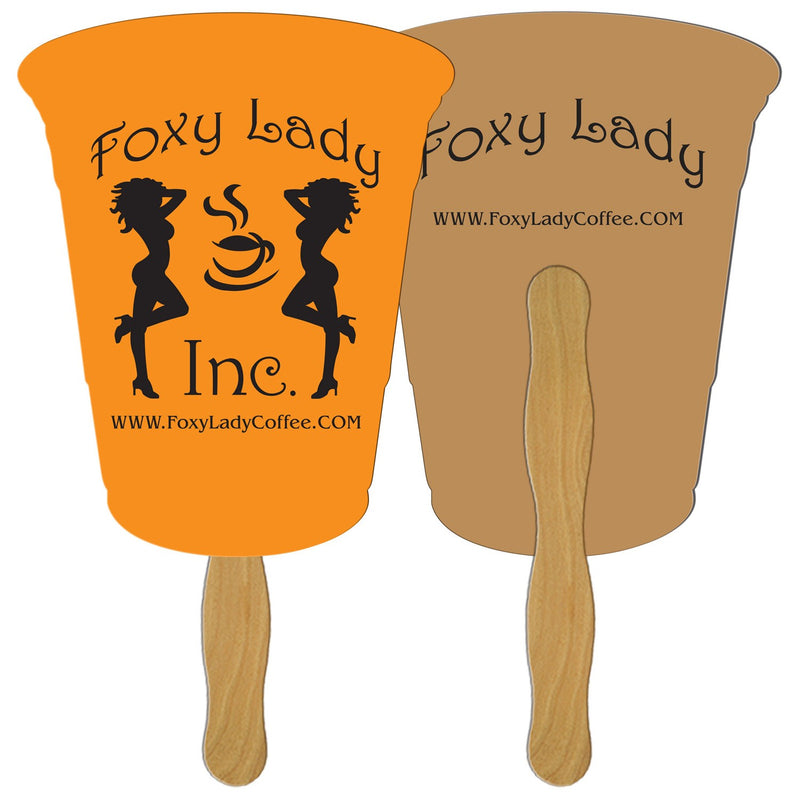 LF-57 - Cup Hand Fan Full Color (2 Sides)
