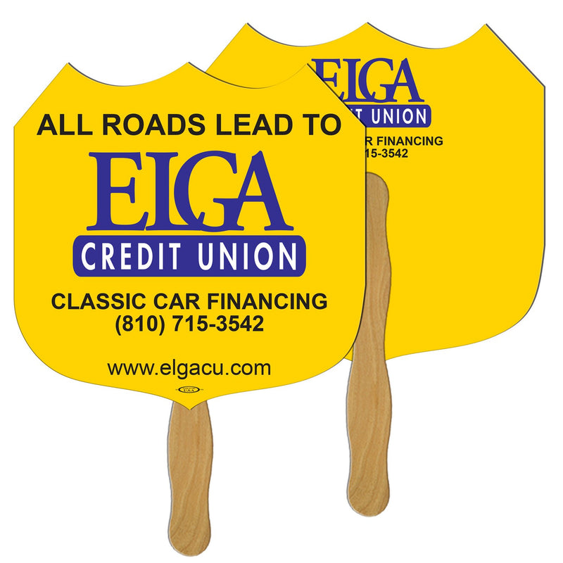 EZ-63 - Interstate Sign Hand Fan Full Color (2 Sides)