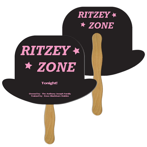 LF-70 - Derby Hat Hand Fan Full Color (2 Sides)