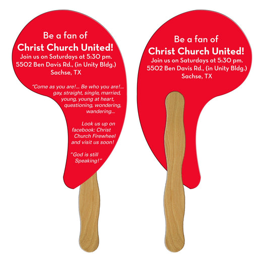 LF-77 - Comma Hand Fan Full Color (2 Sides)