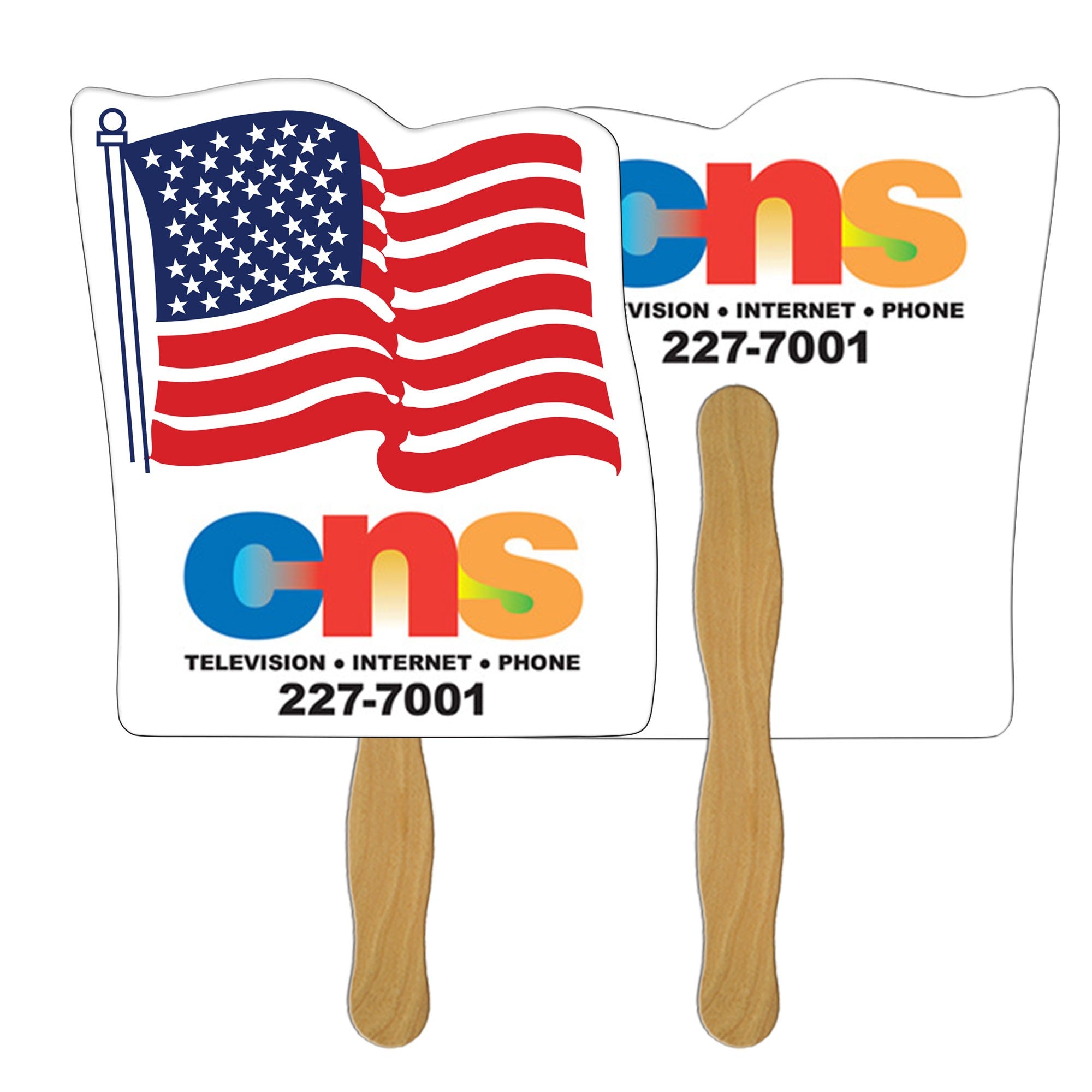 LF-7 FLAG HAND FAN FULL COLOR (2 SIDES)