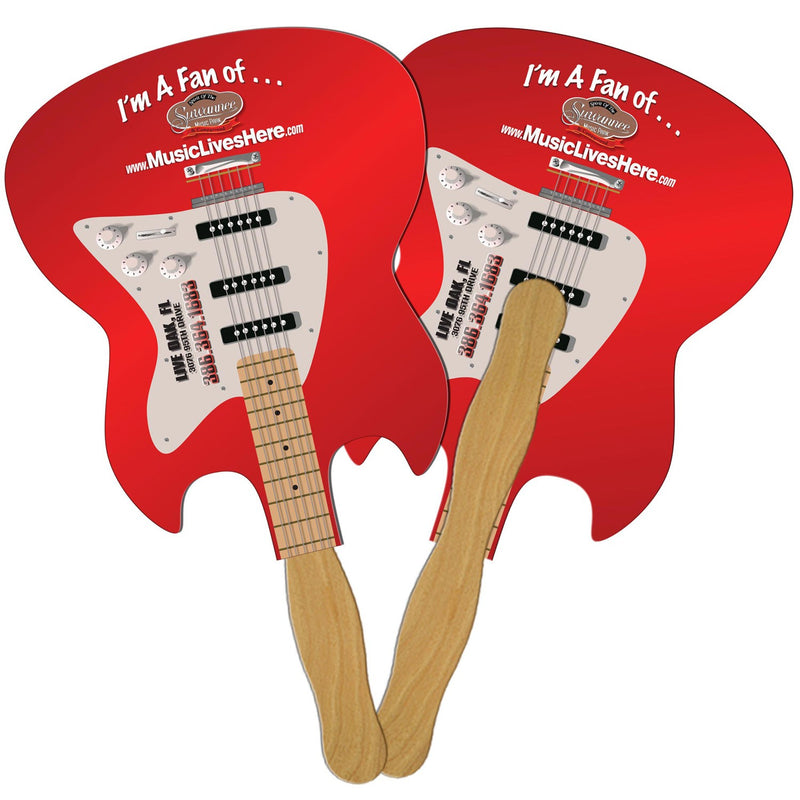 EZ-90 - Electric Guitar Hand Fan Full Color (2 Sides)