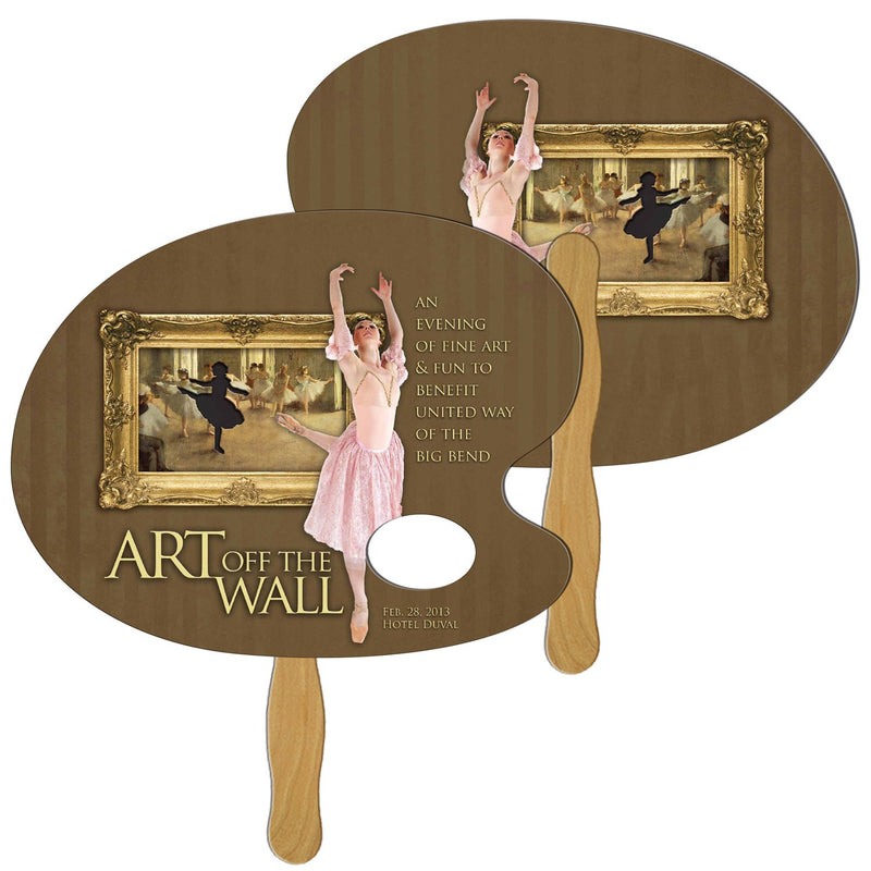 EZ-95 - Artist Pallet Hand Fan Full Color (2 Sides)