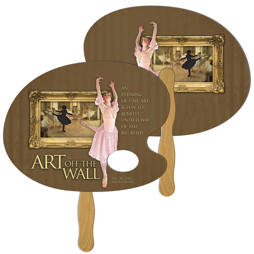 LF-95 - Artist Pallet Hand Fan Full Color (2 Sides)