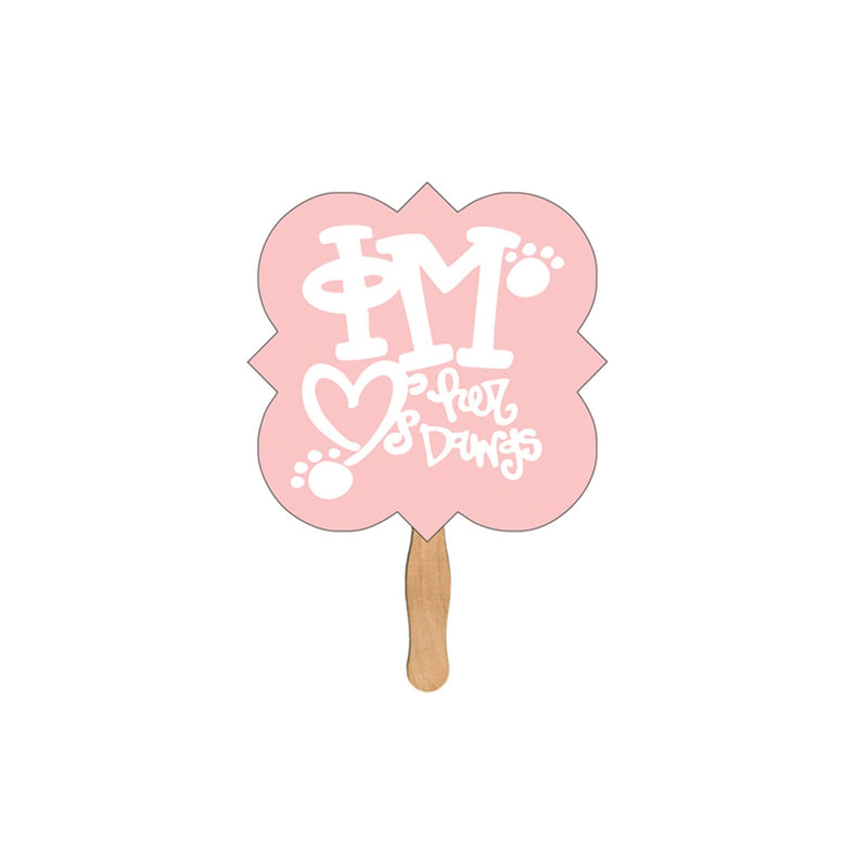 LFA-105 - Square Clover Auction Hand Fan Full Color