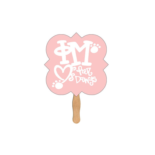 LFA-105 - Square Clover Auction Hand Fan Full Color