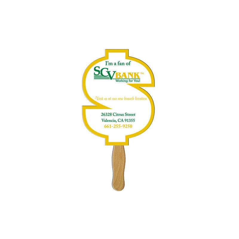 LFA-112 - Dollar Sign Auction Hand Fan Full Color