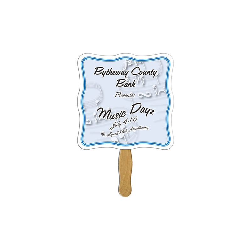 LFA-125 - Wavy Auction Hand Fan Full Color
