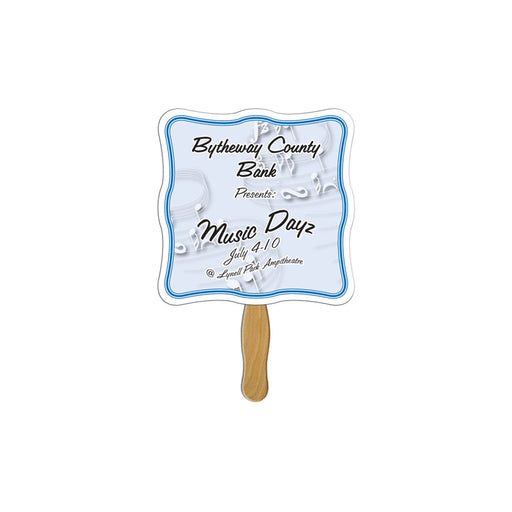 LFA-125 - Wavy Auction Hand Fan Full Color