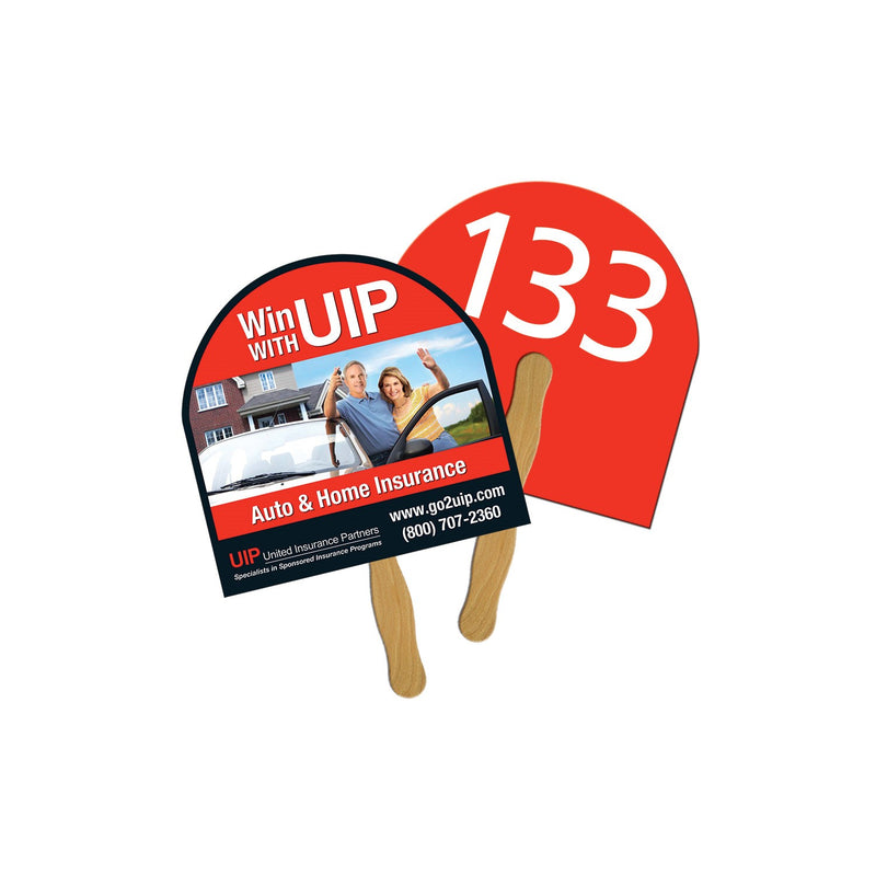 LFA-16 - Half Moon Auction Hand Fan Full Color