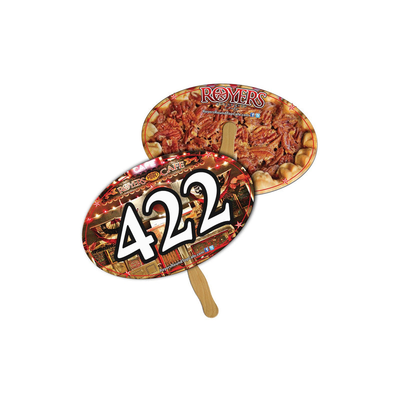 LFA-19 - Oval/Football Auction Hand Fan Full Color