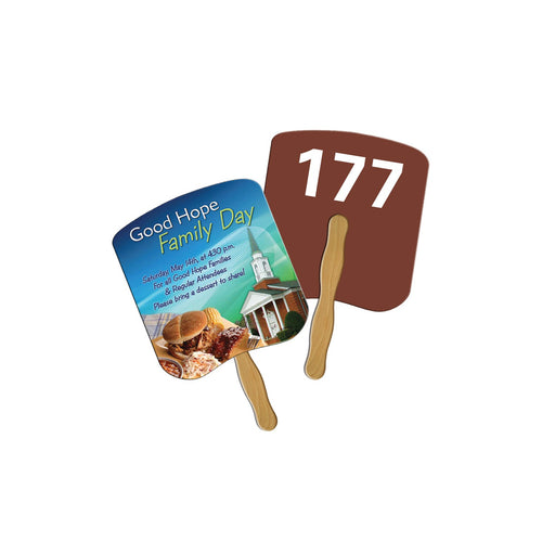 LFA-20 - Bread Slice Auction Hand Fan Full Color