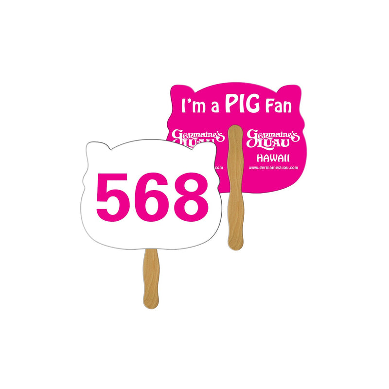 LFA-34 - Animal Head Auction Hand Fan Full Color
