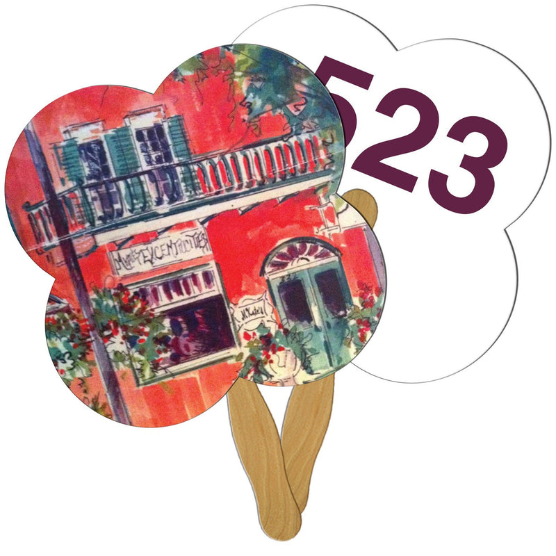 LFA-41 - Clover Auction Hand Fan Full Color