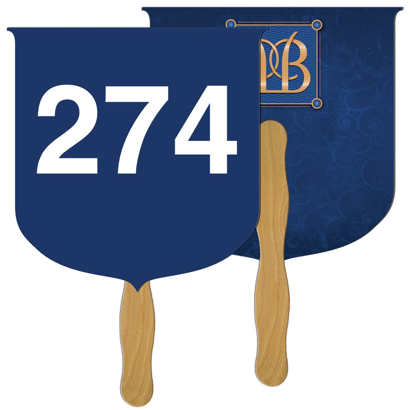 LFA-43 - Coat of Arms Auction Hand Fan Full Color