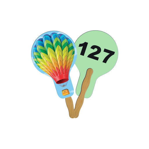 LFA-4 - Balloon/Light Bulb Auction Hand Fan Full Color