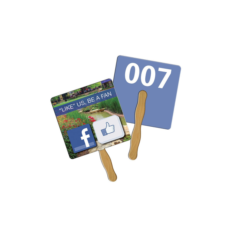 LFA-5 - Square Auction Hand Fan Full Color