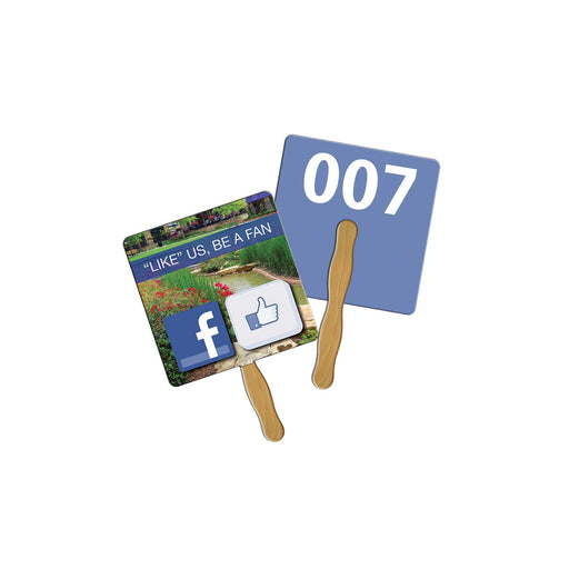 LFA-5 - Square Auction Hand Fan Full Color