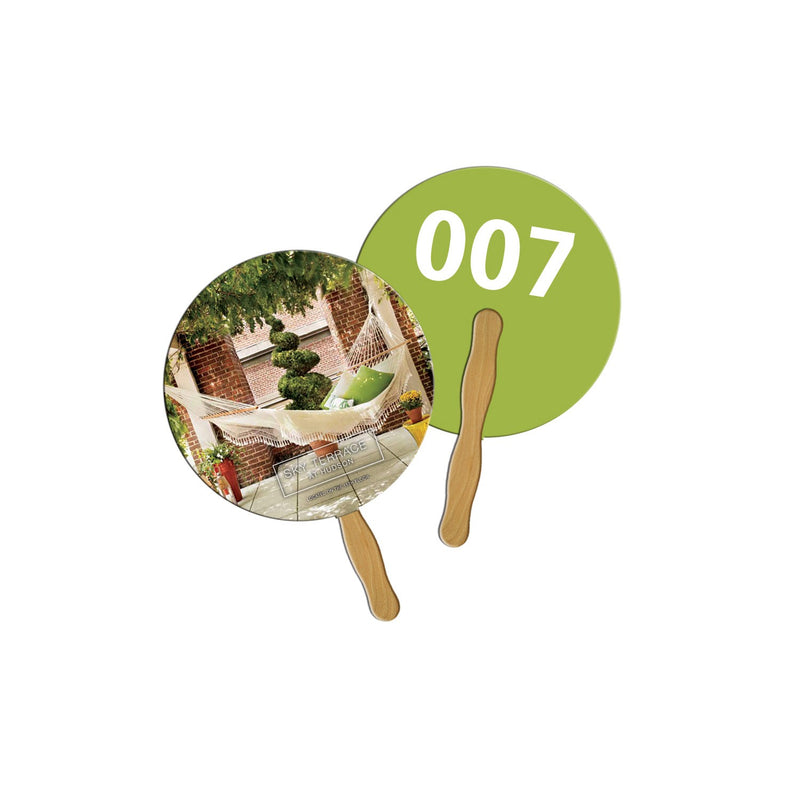 LFA-6 - Round Auction Hand Fan Full Color