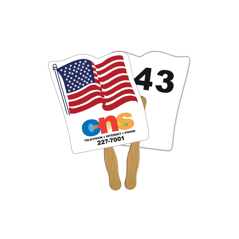 LFA-7 - Flag Auction Hand Fan Full Color