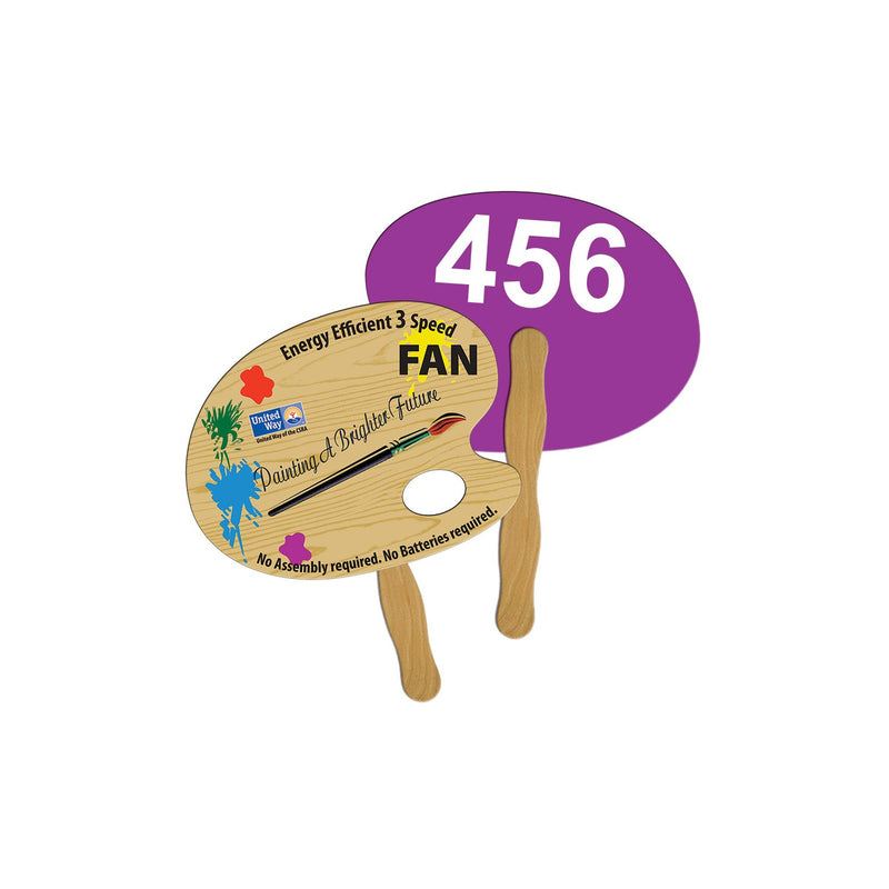 LFA-95 - Artist Pallet Auction Hand Fan Full Color