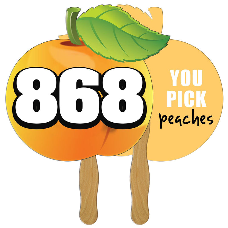 LFA-141 - Peach Auction Hand Fan Full Color