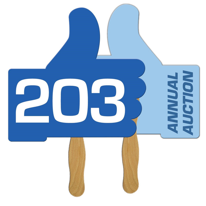 LFA-142 - Thumbs Up Sign Auction Hand Fan Full Color