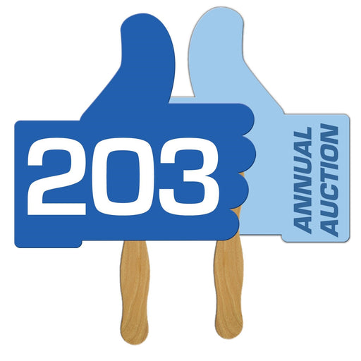 LFA-142 - Thumbs Up Sign Auction Hand Fan Full Color