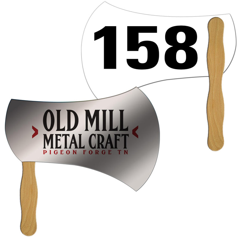 LFA-154 - Axe/Hatchet Auction Hand Fan Full Color