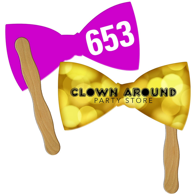 LFA-155 - Large Bow Tie Auction Hand Fan Full Color