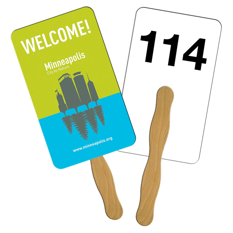 LFA-15 - Rectangle Auction Hand Fan Full Color 9 x 5