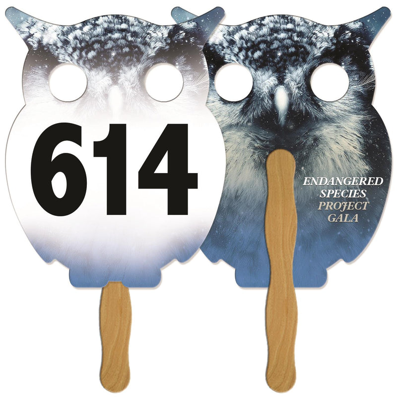 LFA-163 - Owl Auction Hand Fan Full Color