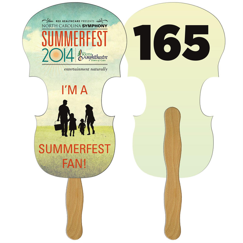 LFA-48 - Violin Auction Hand Fan Full Color