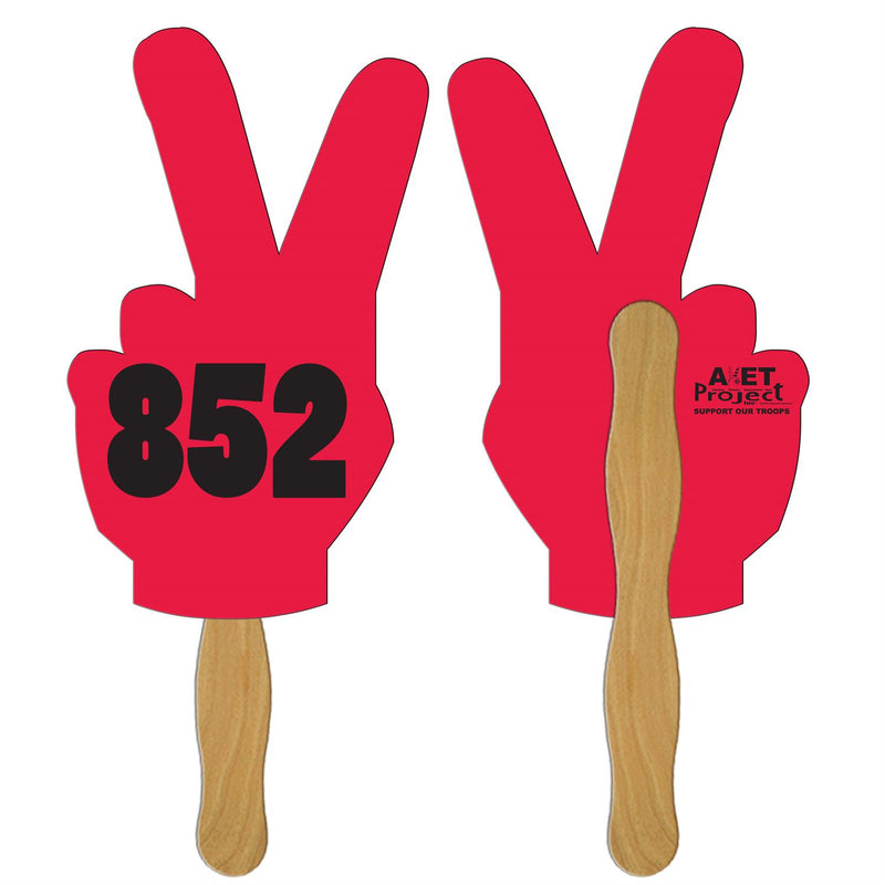 LFA-54 - Peace Sign Auction Hand Fan Full Color