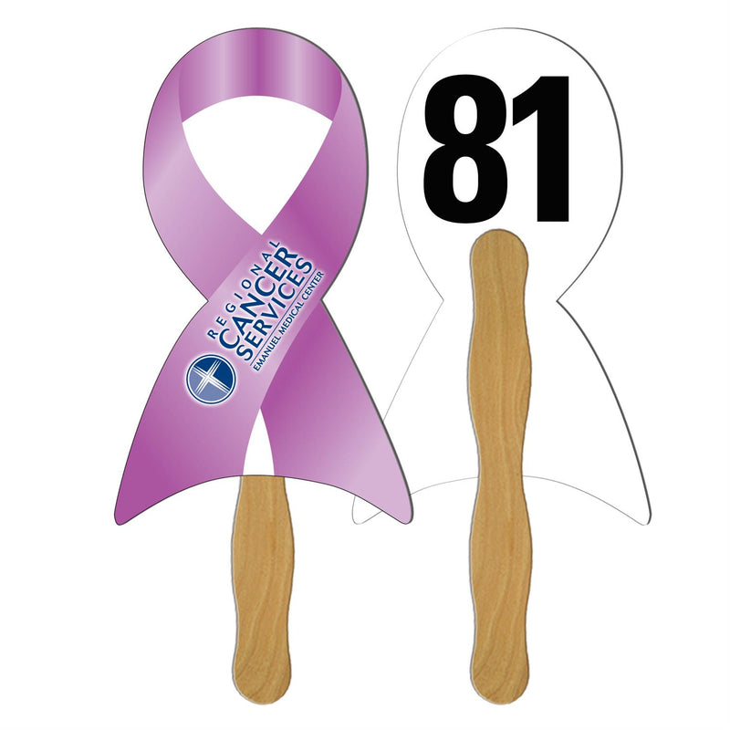 LFA-61 - Ribbon Auction Hand Fan Full Color