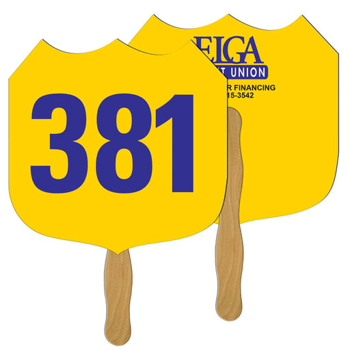 LFA-63 - Interstate Sign Auction Hand Fan Full Color