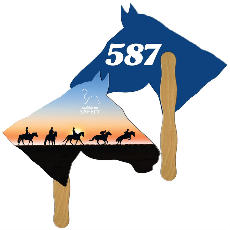 LFA-65 - Horse Auction Hand Fan Full Color