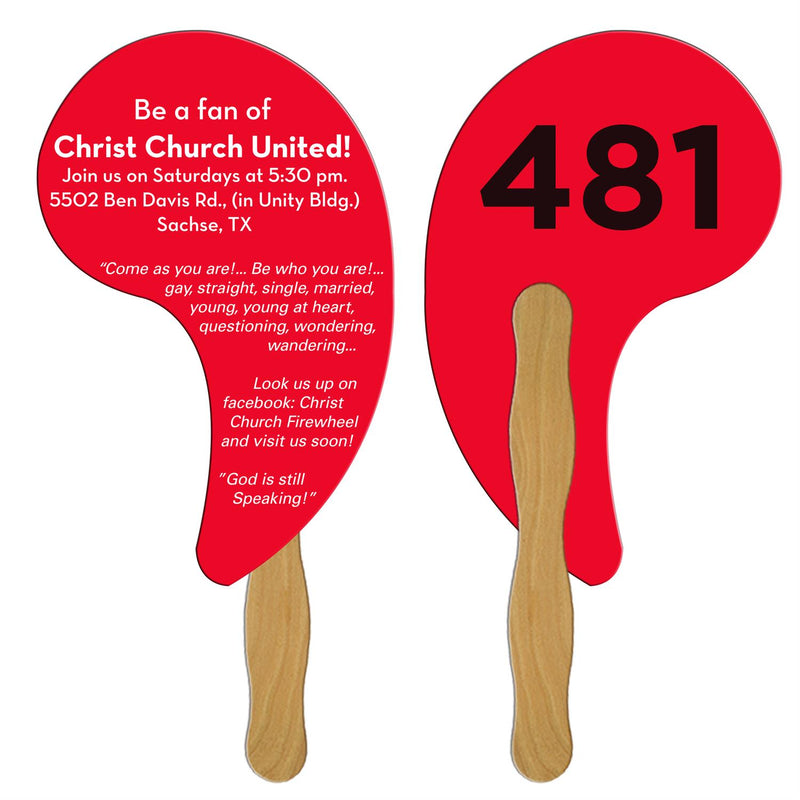 LFA-77 - Comma Auction Hand Fan Full Color