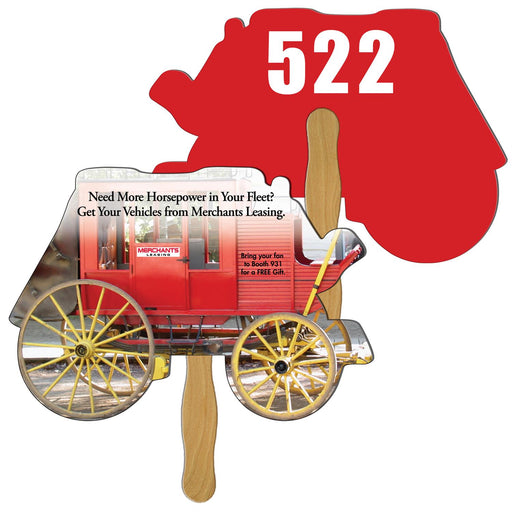 LFA-79 - Stage Coach Auction Hand Fan Full Color