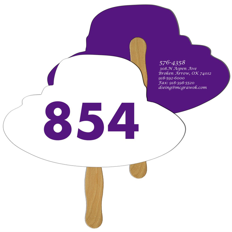 LFA-81 - Dress Hat Auction Hand Fan Full Color